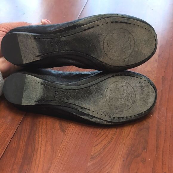 Tory Burch Black Caroline Leather Ballet Flats Sz 7.5 - Picture 12 of 15